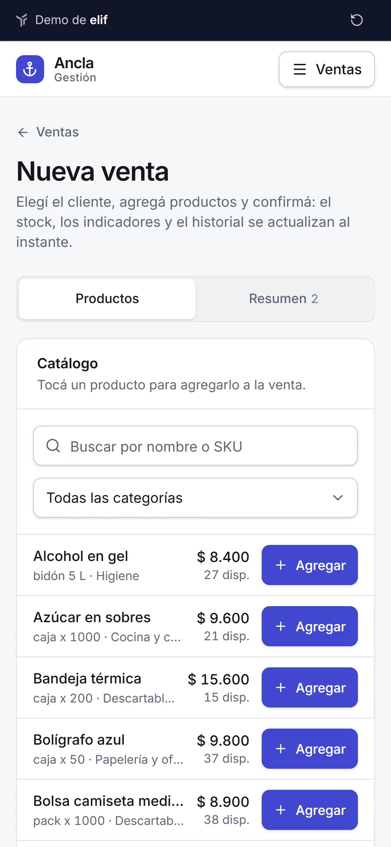 Ancla Gestión en el celular: nueva venta