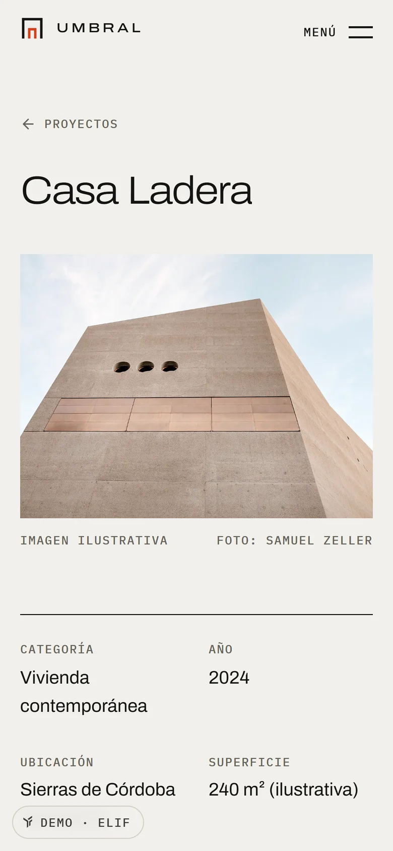 Umbral en el celular: página de proyecto